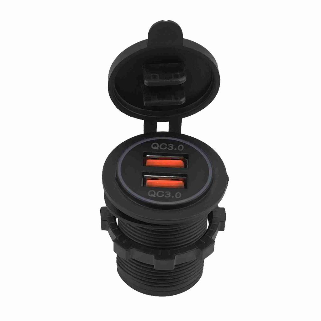 Dual QC3.0 Quick Charge Dual USB Charger Socket Power For 12 24V Car Motorcycle Boat