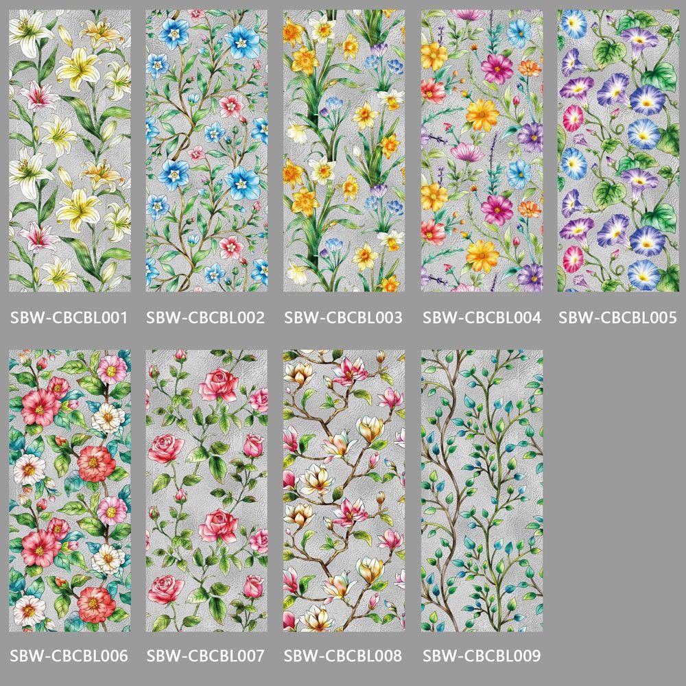 Multicolor Static Window Sticker Electrostatic 43cm*100cm Sun Catcher Decals Double-sides Flower Design Rainbow Film