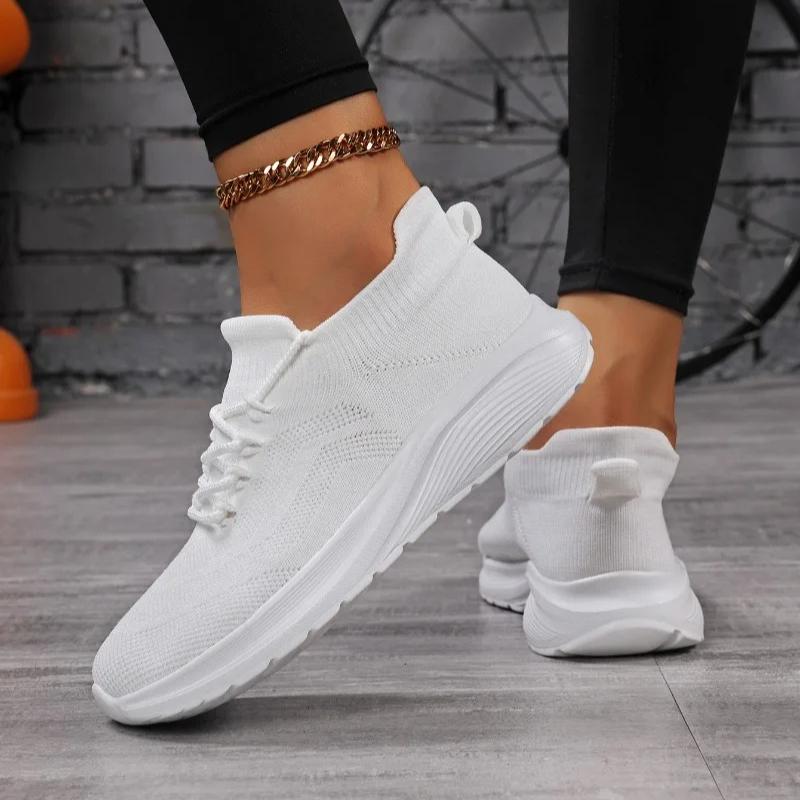 Breathable Mesh Women Sports Shoes Lightweight Socks Sneakers Ladies Soft Anti-slip Sole Casual Trainers for Walking Running