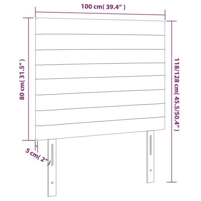 VidaXL Têtes de lit 2 pcs Rose 100x5x78-88 cm Velours3116519