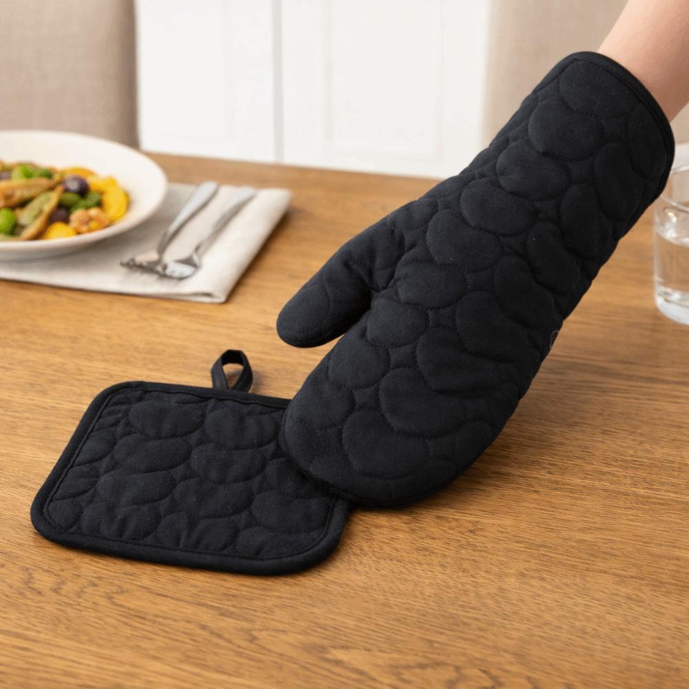4 pieces/set Thickened Heart Oven Baking Gloves Set Heat Resistant Kitchen Insulated Pad  Hot Pot