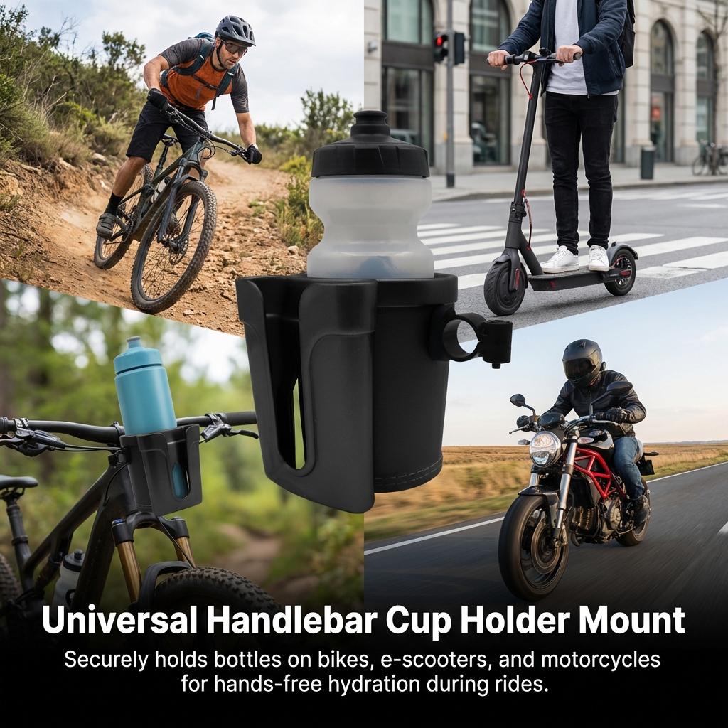 Universal Bike Water Bottle Holder for Mountain Bikes and Electric Motorcycles Durable ABS Plastic Easy Install
