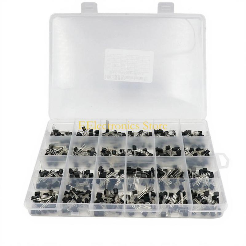 B03C 480Pieces Transistor Components 24 Storage Box for Making and Repair
