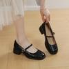 Enkele schoenen lente en herfst nieuwe Mary Jane temperament damesschoenen modieuze veelzijdige retro ondiepe mond leren schoenen