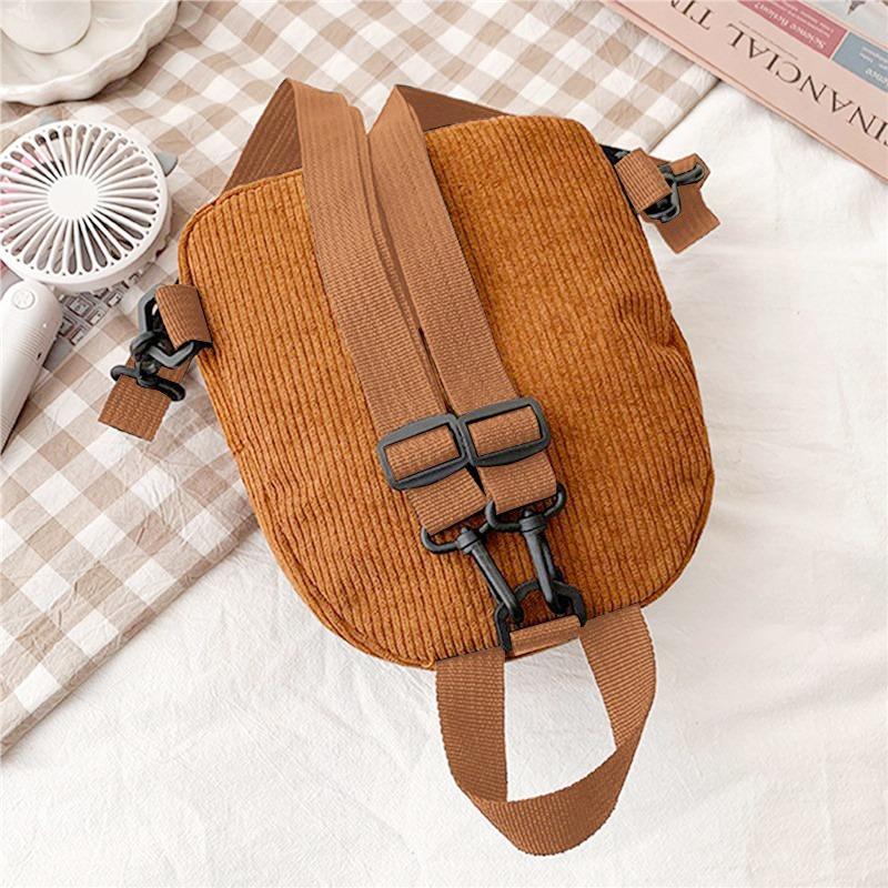 Women Fashion Travel Small Casual Daypacks Lightweight Simple Corduroy Double Shoulder Bag School Backpacks