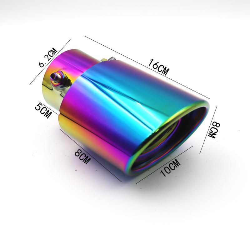 6CM Shark Fin Stainless Steel Decorative Tailpipe with Mesh Muffler