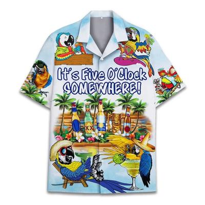 Summer Hawaiian Shirt Unisex Cat Pizza Dachshund Pattern Funny Casual Aloha Shirt Street Beach Holiday Fashion Trend Men Top