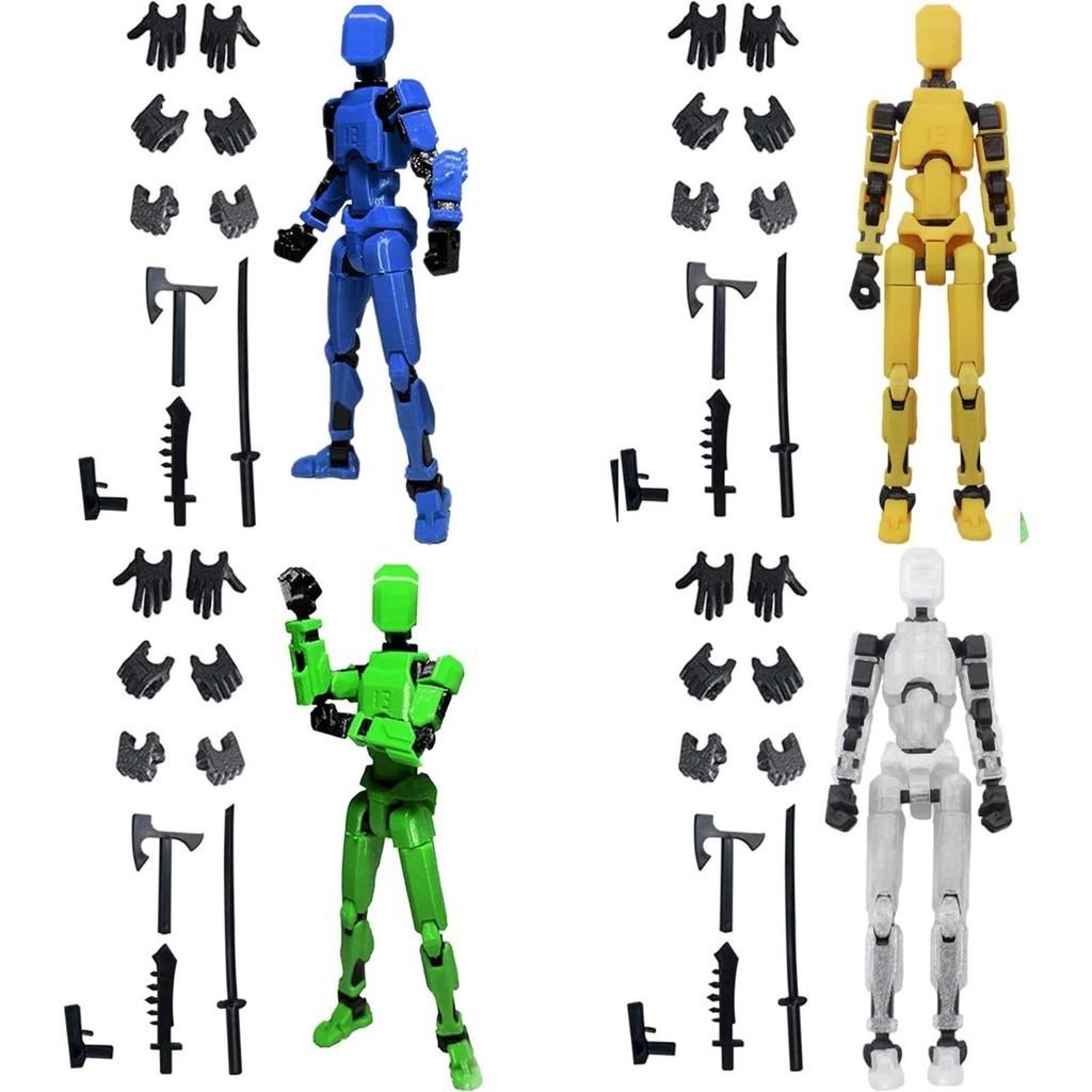 3d Printed Lucky Articulated Doll Toy For Emotional Visual And Intellectual Development Red With 3 Hand Types And 4 Weapons