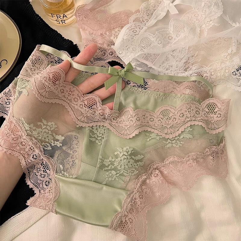 FitonTon Women's Lace & Satin Bikini Underwear (4-Pack)