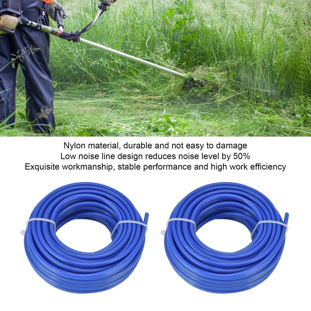 2PCS 4mm String Trimmer Line Nylon Round Trimmer Line Blue Lawn Mower Accessories for