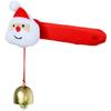 Santa Claus Reindeer Christmas Door Knob Cover Soft Cloth with Jingle Bell for Festive Holiday Room Decoration
