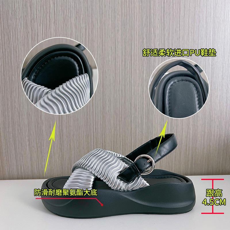 Summer new platform cross sandals women's casual buckle sandals fashionable versatile outer women's shoes