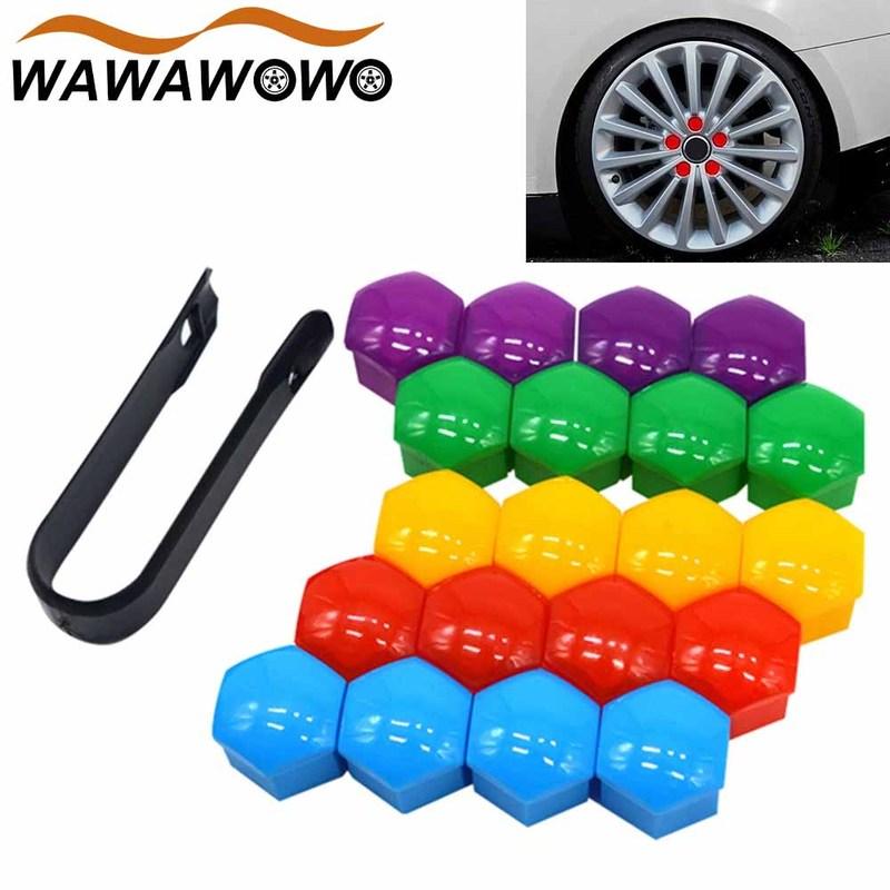20 Stück/Set 17mm Auto-Radmutternkappen Schutzabdeckungen Kappen Rostschutz Auto-Radnabe Schraubenabdeckung Auto-Reifenmutternbolzen Außendekoration