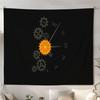 Steampunk Orange Clock Tapestry