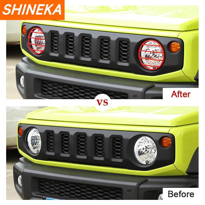 SHINEKA Lamp Hoods Car Front Headlight Lamp Decoration Cover for Suzuki Jimny 2019 2020 2021 2022 2023 Up Exterior Accessories