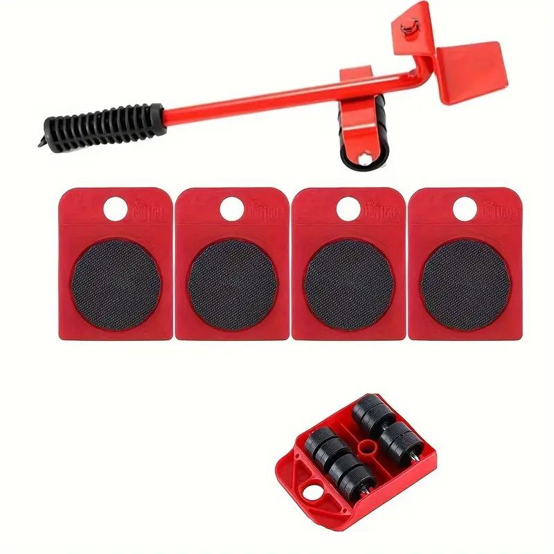 

1 Set Heavy Duty Furniture Lifter with 4 Sliders, Ergonomically Design for Labor Saving, Durable Heavy Appliance Furniture Lifti красный