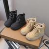 Kids Ankle Boots for Boys Girls Unisex Children Short Boots Warm Thermal Cotton Inside Sports Style Side Zipper 26-36