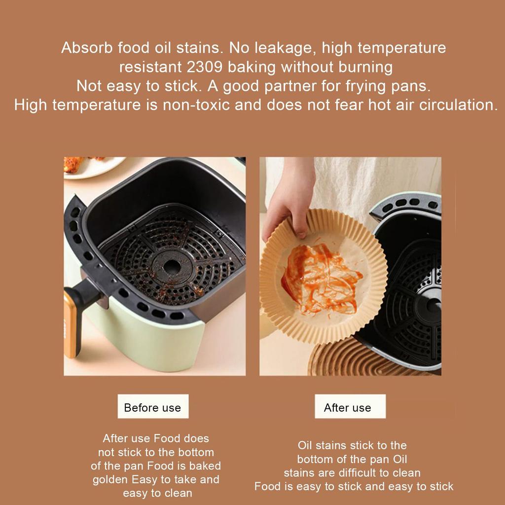 Round Air Fryer Paper 100 Pieces Unbleached Baking Supplies Air Fryer Basket Paper For Home Bakers Birthday Holiday Family