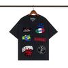 Streetwear Graffiti Farbmatch Buchstabe Kurzarm T-Shirts für Männer und Frauen Rundhalsausschnitt Baumwoll-Tees Oversized Hip Hop Tops