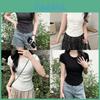 Cotton Short Sleeve T Shirt For Women With Pleated Design And Slim Fit For Casual Wear