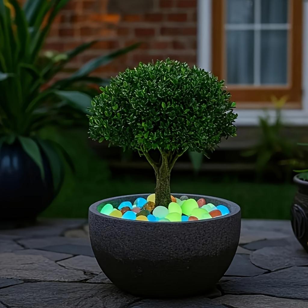 Extra Large Glow-in-the-Dark Pebbles - Resin Starry Sky Decor for Aquariums, Weddings, Gardens|Outdoor Romantic Night Lights