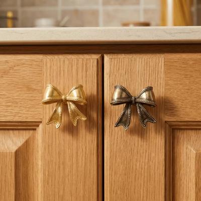 Home Decor Bow Drawer Pulls Bow Shape Cabinet Pulls Retro Bow Tie Brass Handle  Drawer