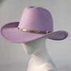 Stylish men's and women's felt hats cowboy hats soft felt hats with beige leather belts Panama hats outdoor parties hat.