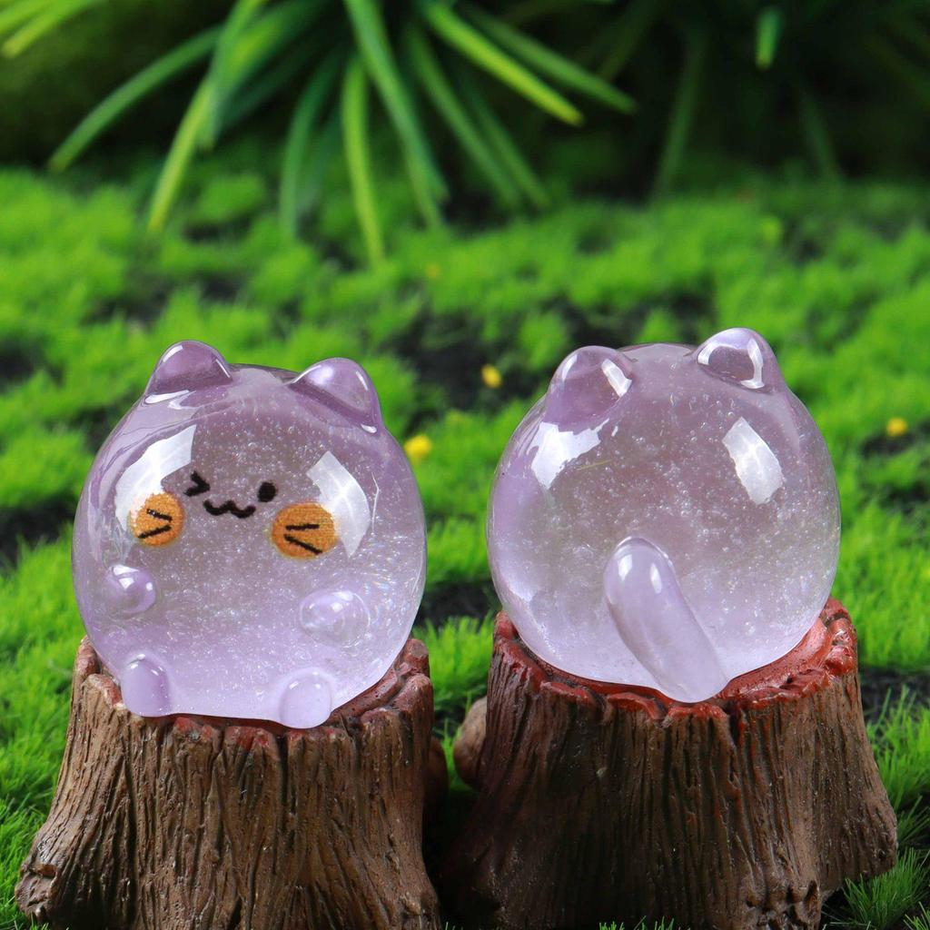 Adorable Luminous Kitten Resin Ornaments for DIY Miniature Gardens