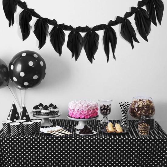 1 Set Garland Banner Decorative Garland Outdoor Party Home Banner Indoor Bowknot Design Holiday Festival Decoration