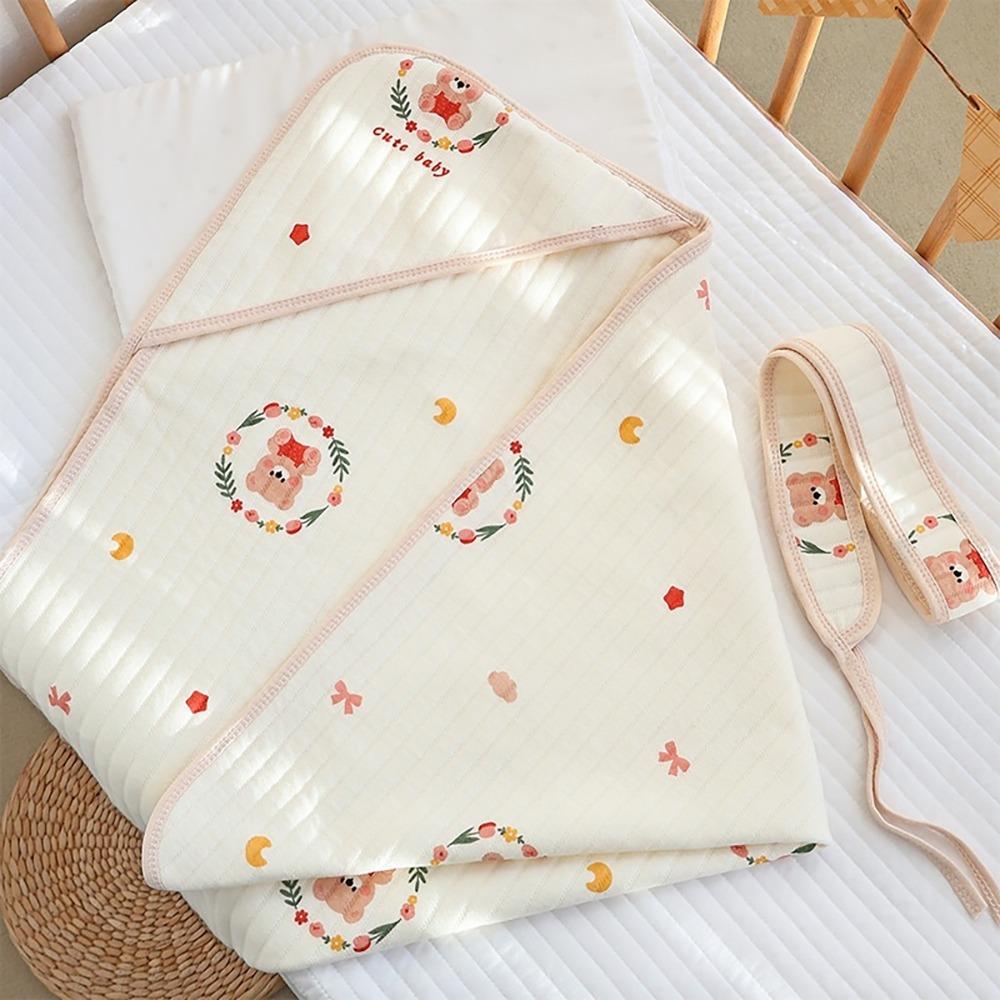 Cartoon Infant Strappy Blanket Air Filter Cotton Newborn Blanket Wraps  Outdoor
