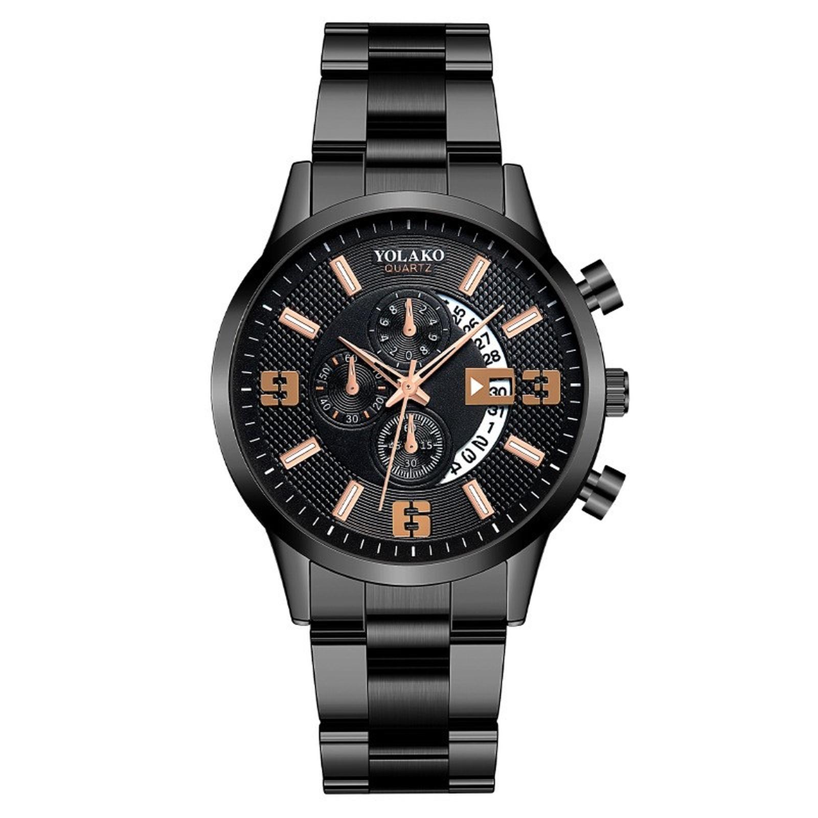 

Мужские кожаные деловые модные часы с ремешком для подарков One Size