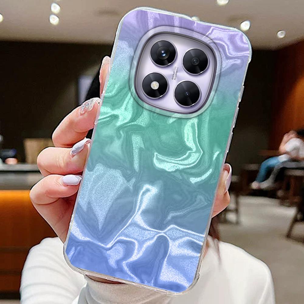 

Чехлы для телефонов Xiaomi Redmi Note 14 13 Pro Plus 5G 14T 13T Pro Poco M6 Pro Цветной градиентный лазерный чехол Силиконовый бампер Redmi Note 13 Pro 5G белый