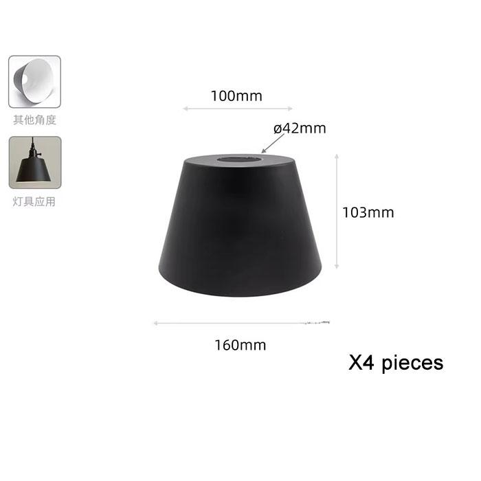 Industrial Cone Metal Shade Replacement, Black White Vintage Iron E27 Bulb Guard Cover for Threaded E26 Base Socket Lighting