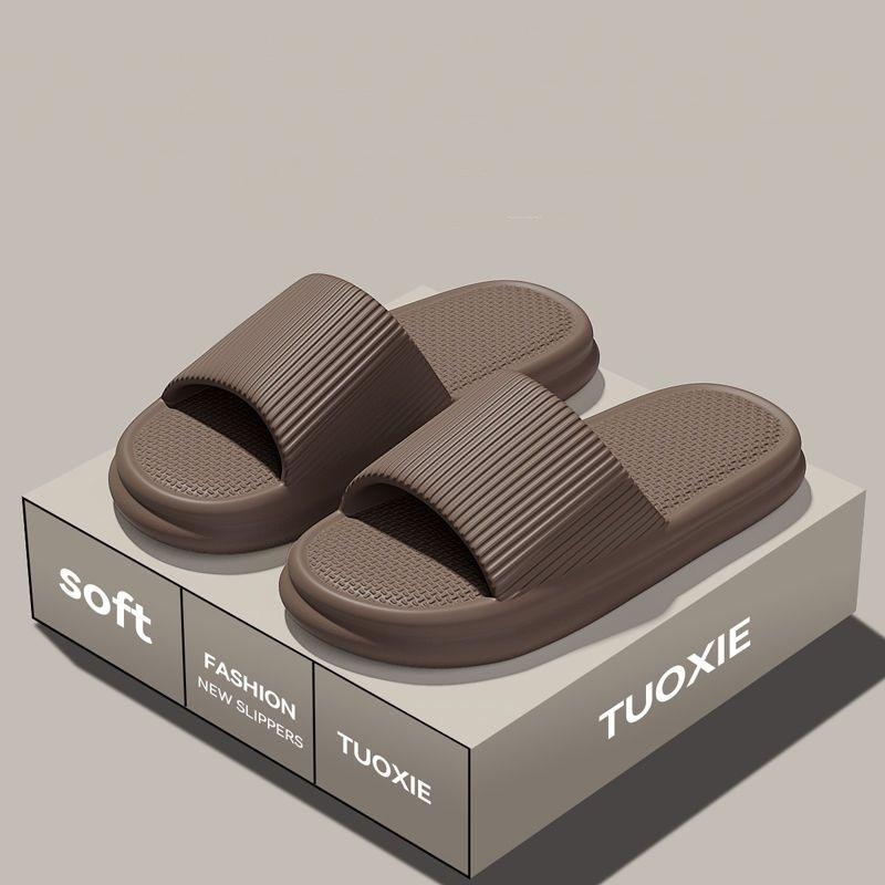 Women Summer Concise EVA Slippers Men Soft Home Slides Couples Bathroom Non-slip Sandals Adults Comfortable Outdoor Beach Shoes