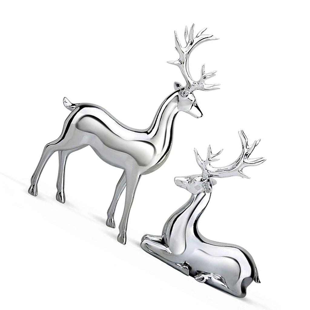1 Pair of Deer Figurines Home Decor Desk Standing Kneeling   Statue Europn   Resin Craft