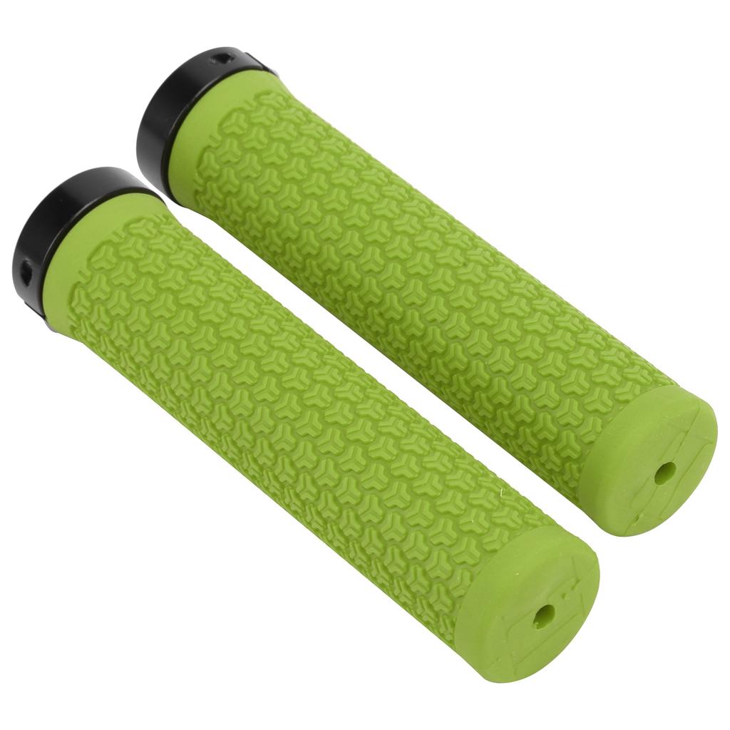 ZTTO Ghidon Bicicletă Montană Mânere cu Blocare Unică Mânere Bicicletă Cauciuc Absorbant de Șocuri Verde