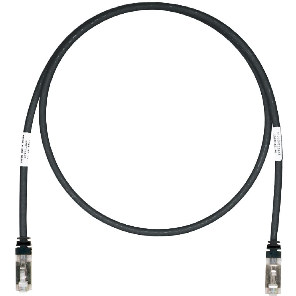PANDUIT CAT6A/CAT6 Shielded Patch Cord, 2.5m, Black, STP6X2.5MBL
