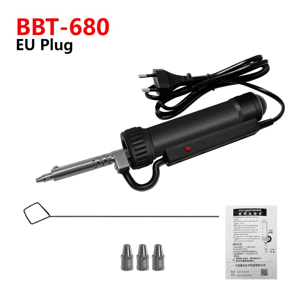 BBT-680 Electric Vacuum Suction Tin Gun Powerful Desoldering Pump 30W Hand Welding Tools Removal Soldering Sucker Pen Desolder