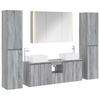 Bathroom Furniture Set 6 Pcs Grey Sonoma Engineered Wood and Glass