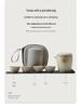 Compact Ru Kiln Travel Tea Set: Portable Quick-Brew Teapot & Teacups for One