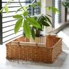 Plastic Storage Tray Rectangular Woven Basket New Serving Tray  Dining Table