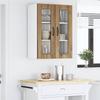 Wall Mounted Glass Cabinet LUCCA Artisan Oak 60 x 31 x 80 cm