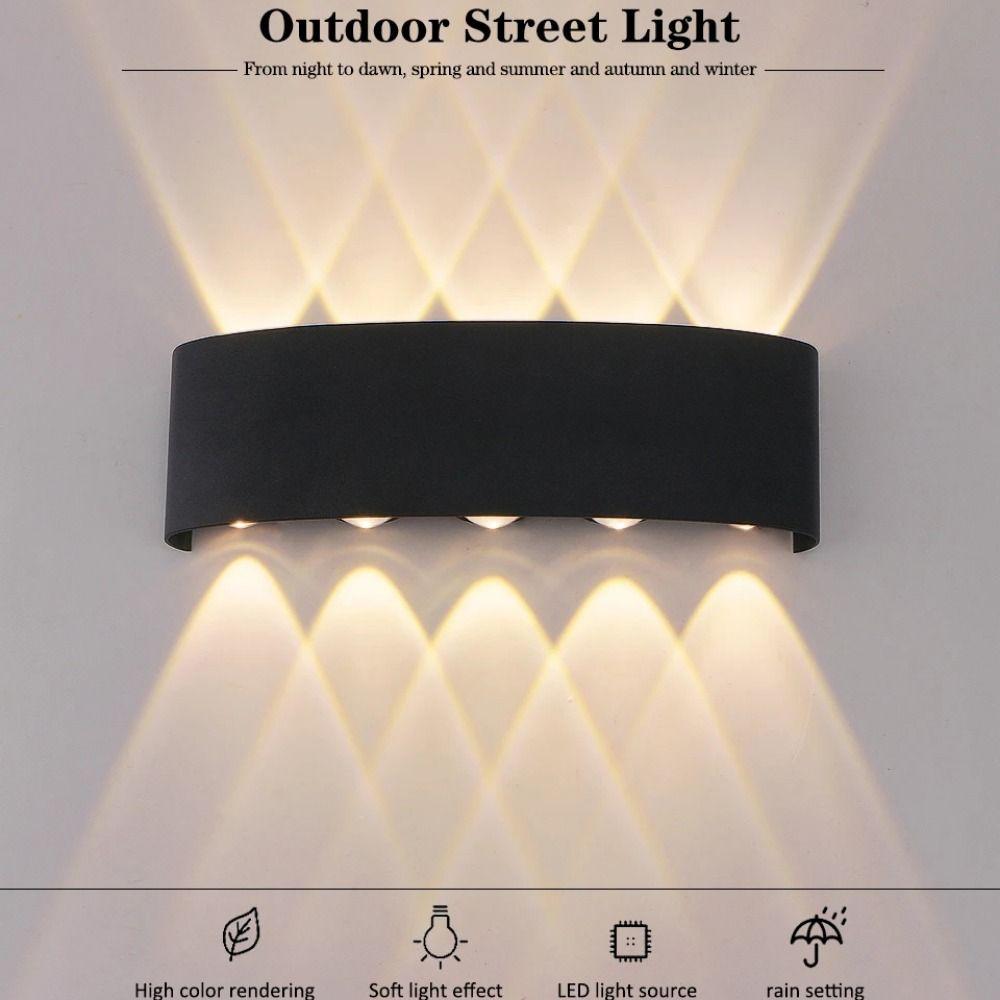 Warm/White/RGB Lights 6/8 LED Solar Light Up and Down Fence Solar Lamp  Decor