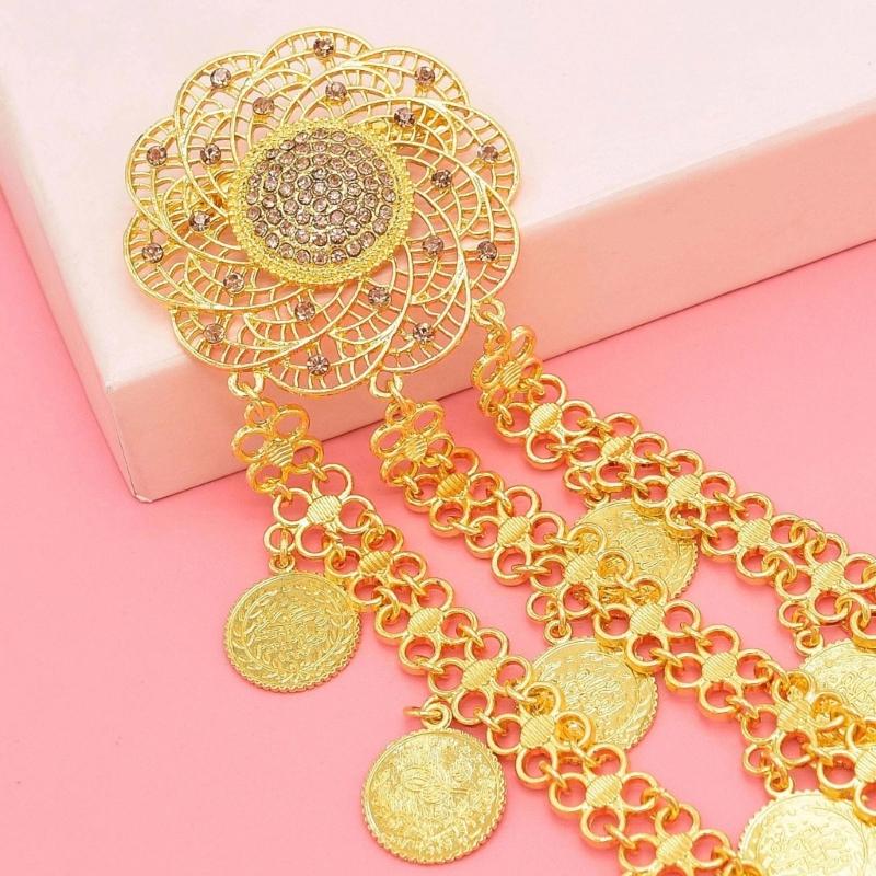 Multi Layer Alloy Coin Tassels Shoulder Chain Necklace Shoulder Accessory for Fashion Forward Women Seeking Unique Style