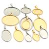 5 Stück Edelstahl 18x25mm 30x40mm Oval Innenmaß Anhänger Cabochon Basis Cameo Leere Fassung Charmschale für DIY Schmuck