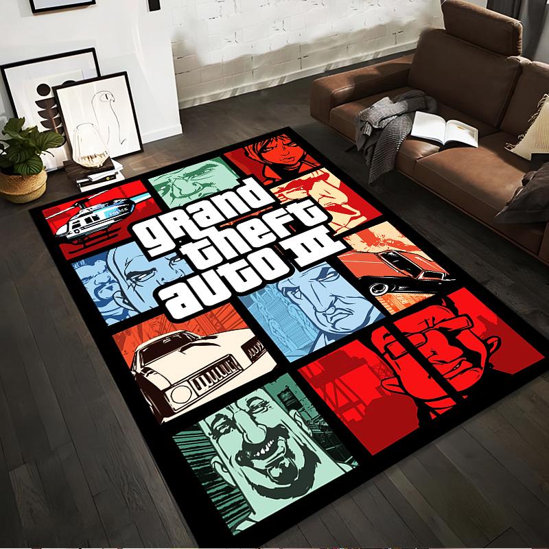 Grand Theft Auto III Art Non-slip rug suitable for living room and bedroom sofas