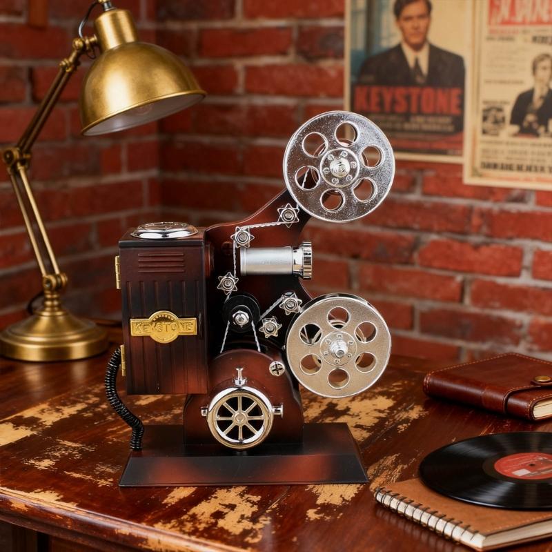 Movie Projector Music Box,Mechanism Wind Up Musical Box Movie Theater Theme Party Decorations Wedding Birthday Gift