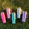 40oz Thermos Bottle Stainless Steel Cup Thermal Keeps Cold and Heat Water Bottle with Handle Rainbow Thermal Mug Car Leakproof