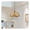 Rattan Flower Pendant Light Handwoven Woven Petal Ceiling Lamp Japanese Style Lampshade for