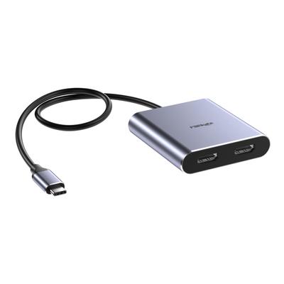 USB C To Dual HDMI Adapter 4K 60Hz Splitter 2 Monitor Extended Display Type C Hub Multi Docking Station for Laptop Alt Mode Supports Thunderbolt 3 (DP